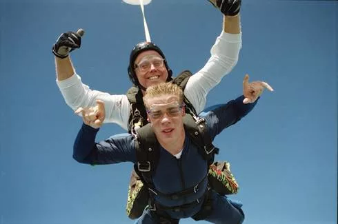 Boys who are doing skydiving